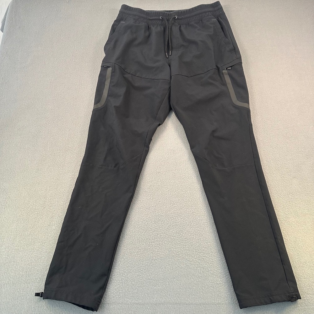Under Armour Mens Black Fitted Cargo Jogger Pants Size Large Drawstring Bungee